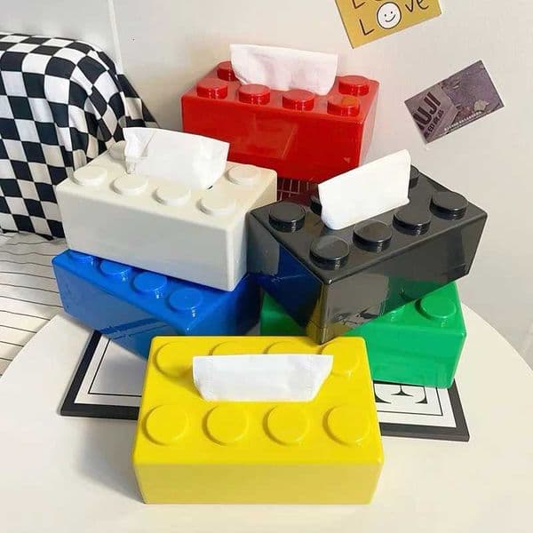1PC Creative Cartoon Building Block Tissue Box with High Aesthetic Value for Household Napkins Paper Drawer Storage BoxM251124