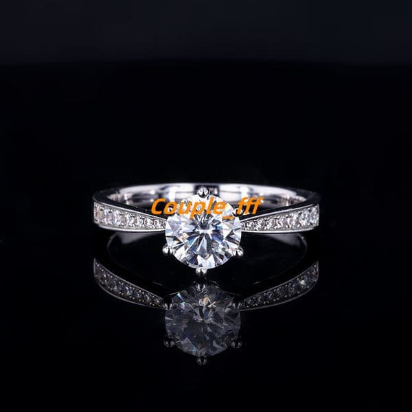 Starsgem Wholesale D Color VVS Moissanite Diamond Ring S925 Sterling Silver Moissanite Engagement Ring