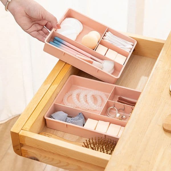 Adjustable Drawer Style Make Up Storage Box Plastic Sundries Cosmetic Container Divider Desktop Sundries Fragrance Finishing Box 251121
