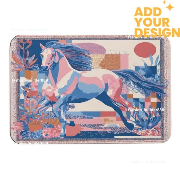 Custom H Designer Horse Luxury Rug for Bedroom Living Room Sofa Home Doormat Decor Kids Non slip Floor Mat H62