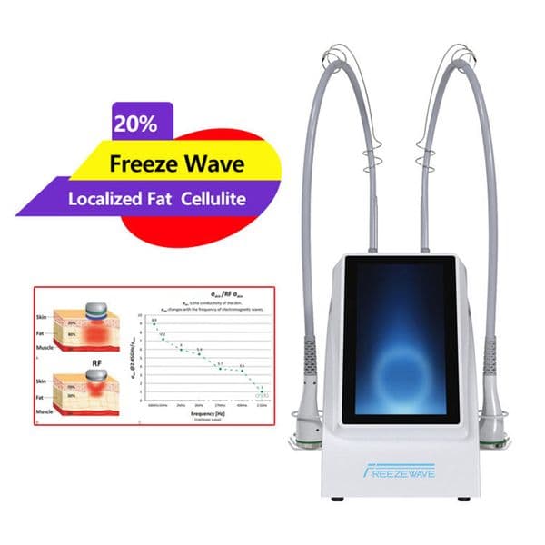 Hot Selling Freeze Wave Body Slimming Machine 2 Handle Big Screen for Face Lifting Device Skin Tightening Abdomen Firming Double Chin Removal Equipment