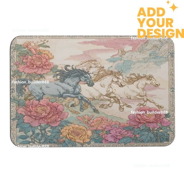 Custom H Designer Horse Luxury Rug for Bedroom Living Room Sofa Home Doormat Decor Kids Non slip Floor Mat H44
