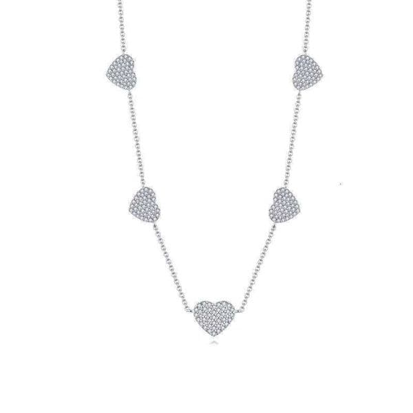 De Design Chain GRA D Color sier Heart Shape VVS Moissanite Necklace 2d