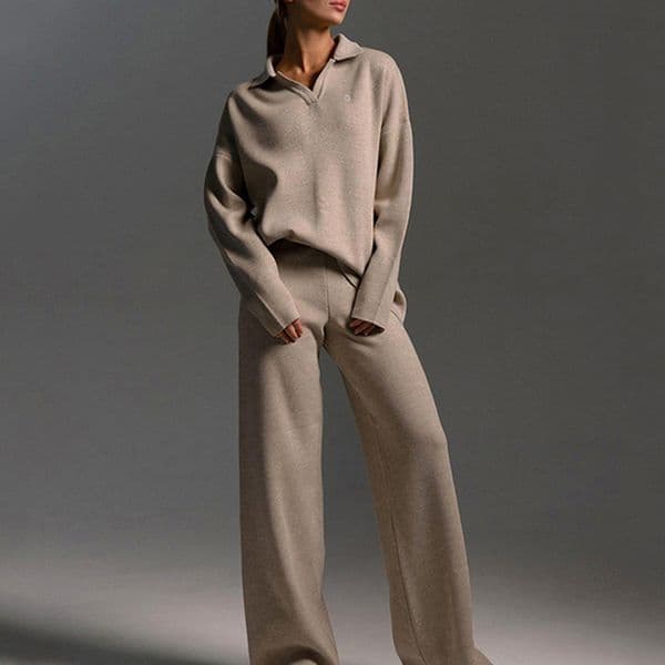 Womens Yoga set sweatshirt Wide-leg trousers two-piece sweater set ladies yoga fitness clothing