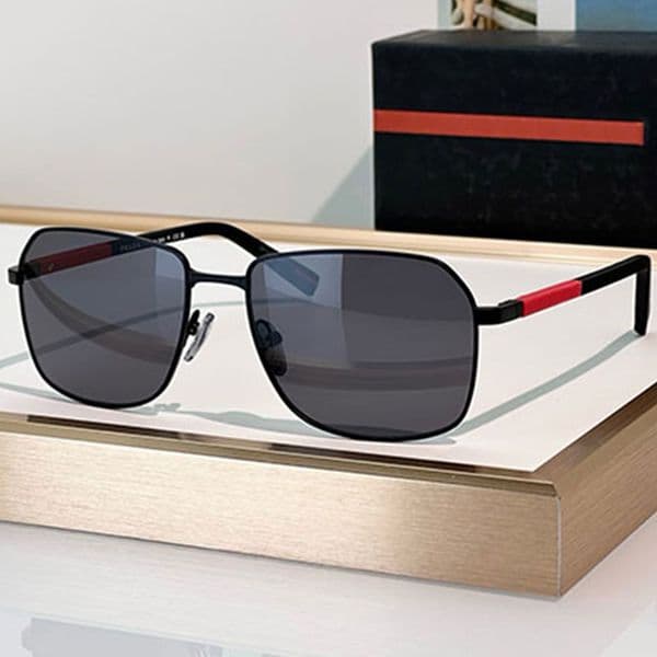 Mens Linea Rossa sunglasses womens designer Metal sunglasses SPSA51 rectangular silhouette extra light temples sporty design 25ss new luxury linea rossa glasses