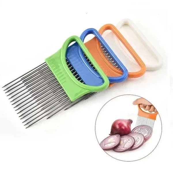 Fruit Vegetable Slicing Fixator Beef Onion Slicer Cutting Holder Cutter Stainless Steel Meat Needle Home Kitchen Portable Tools 251121