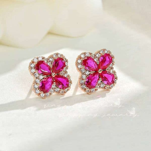 Fashion Jewelry IGI Cute Flower-Shaped Flat 14k GRA Back Hypoallergenic VVS Moissanite 925 Silver 18k Needle Women's Earrings