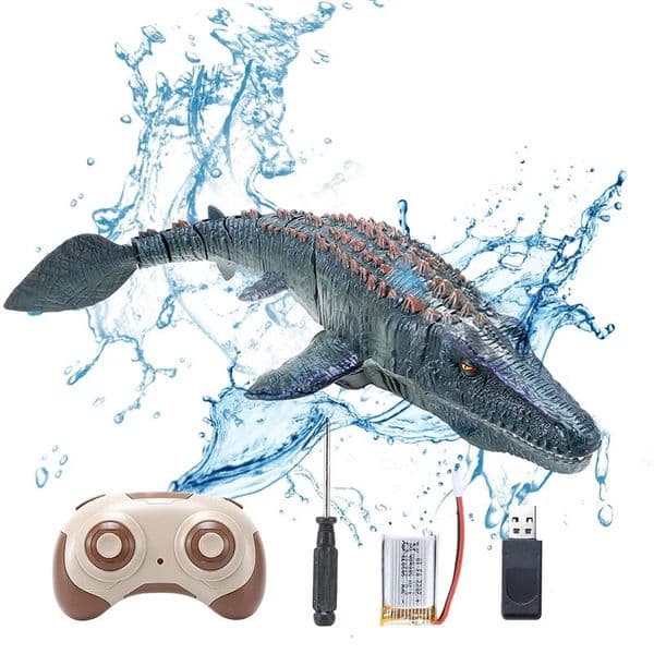 RC Dinosaur for Kid Remote Control Mosasaurus Simulation Model with Light Spray Summer Water Swimming Pool Lake Bathroom Boy Toy 251121BJ