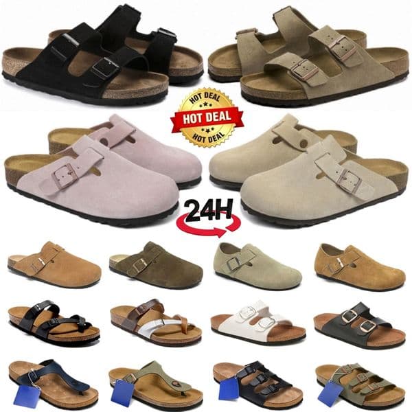 Boston Clogs designer sandals Arizona soft footbed Suede Shearling slippers men women flat summer leather slides beach casual shoes Germany outdoor Clog sandal