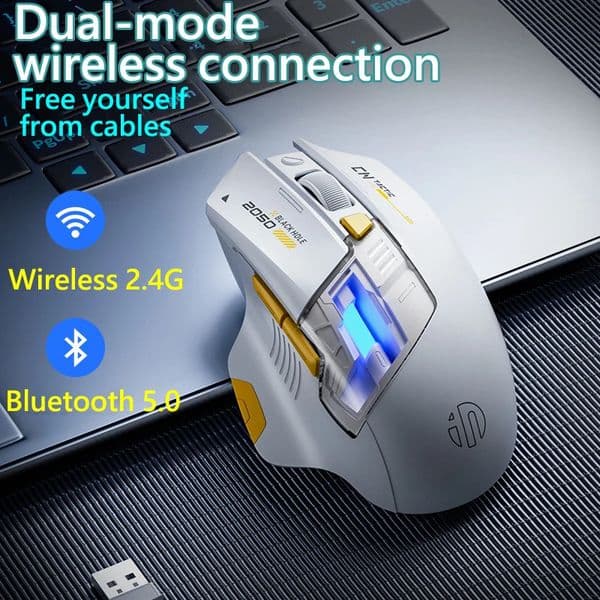 Inphic A9 Explorer Wireless Gaming Mouse 500mA Battery Level Display Ergonomics Bluetooth Office Mouse For PC Laptop 251121