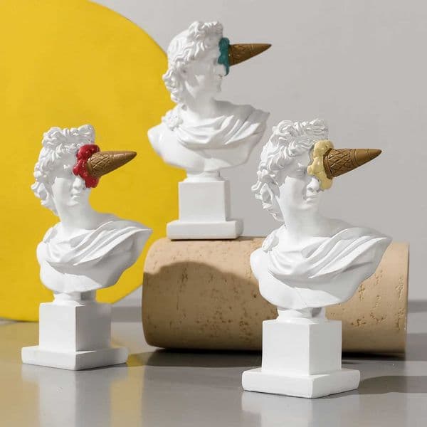 Luxury Apollo Sculpture Home Desktop Decor Portrait Resin Bust Creative Ice Cream Apollo Greek Statue For Living Room Table Decorative Y251125
