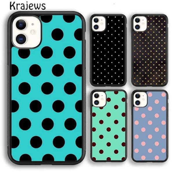 Krajews Red Black Gold Polka dots Dot Phone Case Cover For iPhone 16 15 SE2020 14 6 7 8 plus 11 12 13 pro max coque FundasM251125