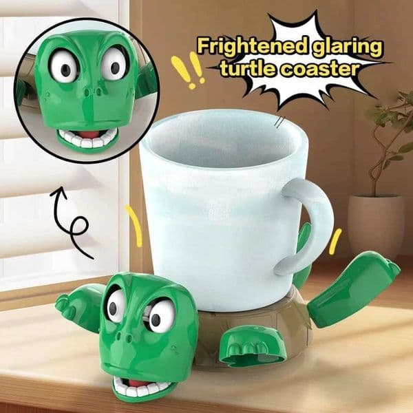 Panicked Turtle roller coaster 3D printed coaster insulated mat home/office decorative coaster cup holder with interesting expressions X250425