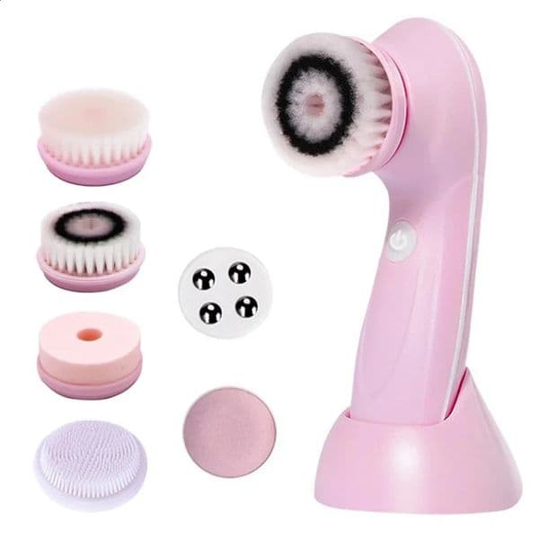Electric Facial Cleansing Brush with 3/6 Interchangeable Heads Deep Cleaning Massage Blackhead Removal Facial Cleanser 250418