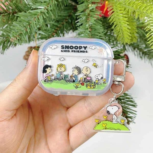 Cute Snoopy Charlie Brown Earphone Case For Airpods 1 2 3 4 Pro 2 Wireless BT Headset Protective Clear Cover With PendantW251125