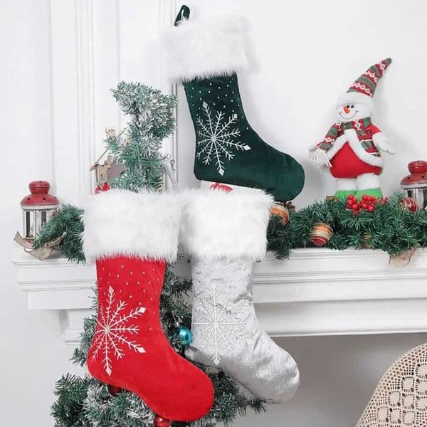 Hanging Christmas Gift Socks Pendant Xmas Tree Ornaments Christmas Stocking Large Size Xmas Gift Bag Christmas Decor Z251125