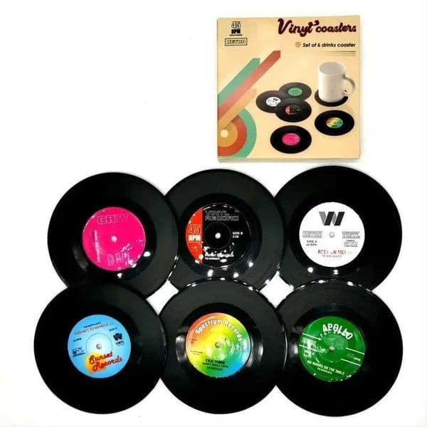 Retro vintage coasters vinyl records classic coasters anti slip coffee coasters music rock CD beverage coasters table mats X250425
