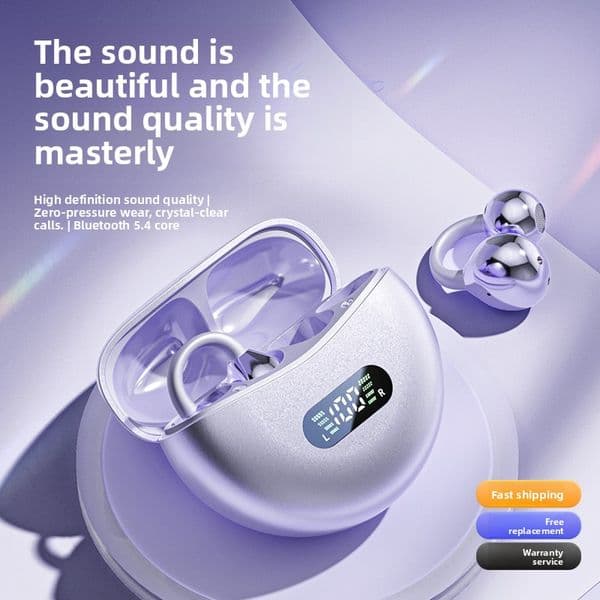 New open Bluetooth headset true wireless clip-ear air-bone conduction super long battery life high sound quality private mode noise reduction