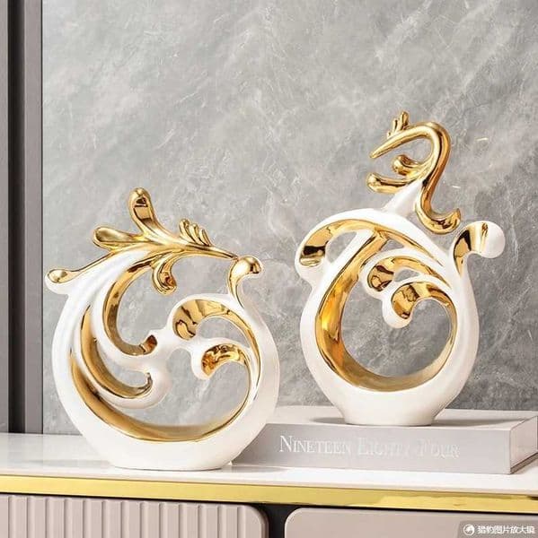 Luxury Simple Abstract Phoenix Ceramic Sculpture Home Livingroom Desktop Statue Ornaments Cabinet Table Figurines Decoration Crafts Y251125