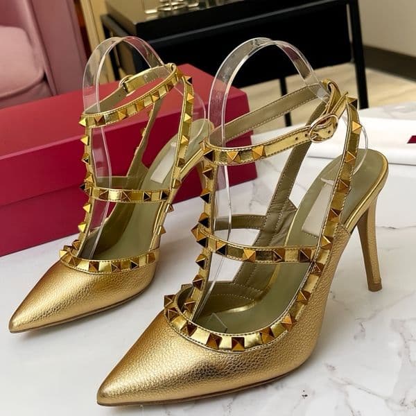 Sandals designer shoes women's fashionable sandals classic sandals metallic feel shoes genuine leather sandals ankle strap shoes party shoes pointed-toe shoes