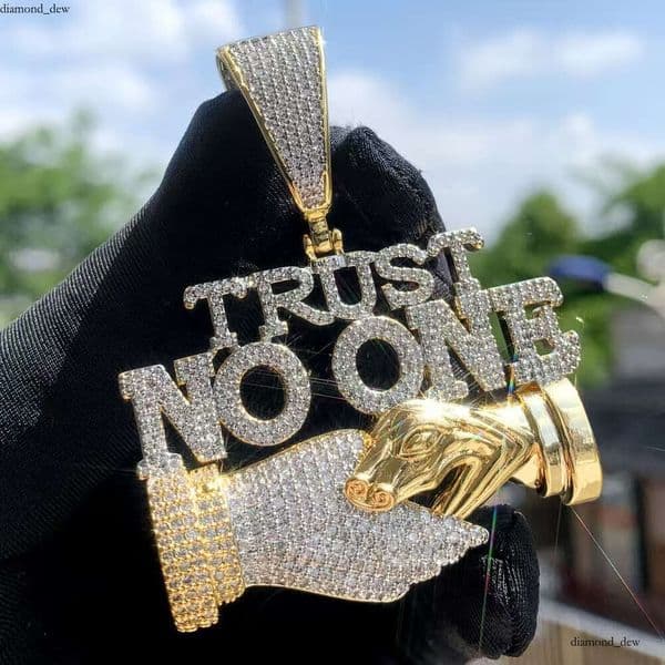 Men's Lakers HipHop Style Pendant Necklace with VVS Moissanite Alloy Chain Letter Shape for Party Fans and Children