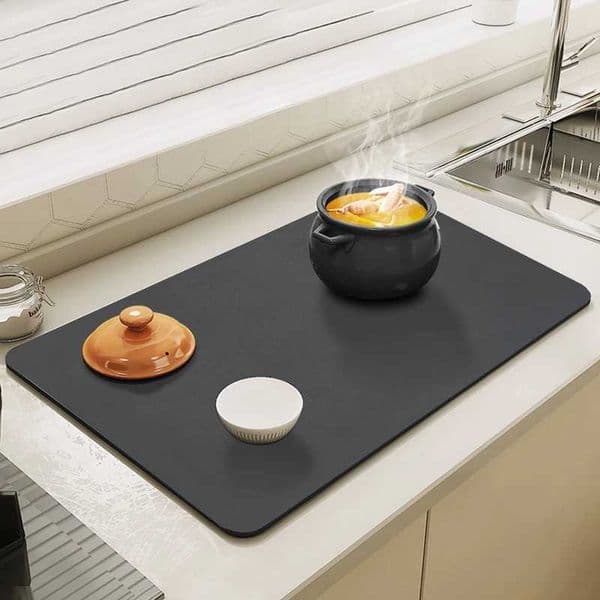 Kitchen Drain Mats Super Absorbent Coffee Mat Solid Color Draining Placemat Non-slipTableware Dish Drying Mat Home Decor X250425