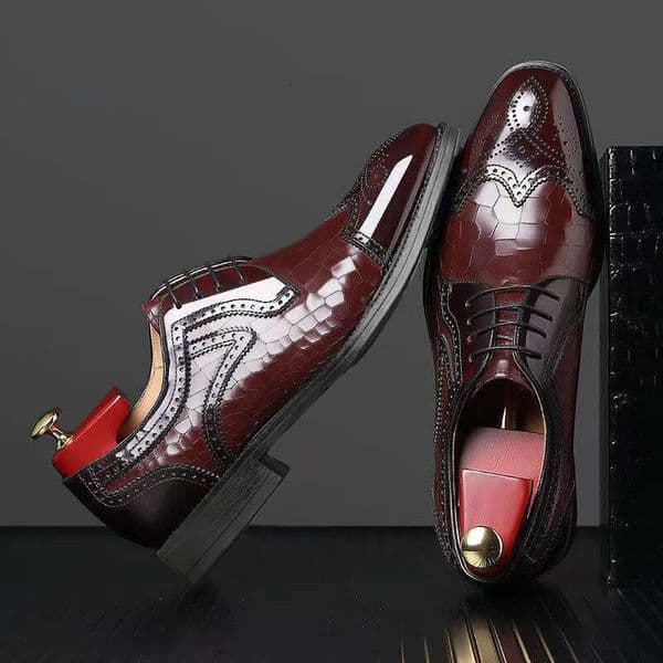 Aofu Footwear 3001 Block Emed Oxford Square Head Leather Shoes Men's OPP Bag Packaging No Shoe Box 98c