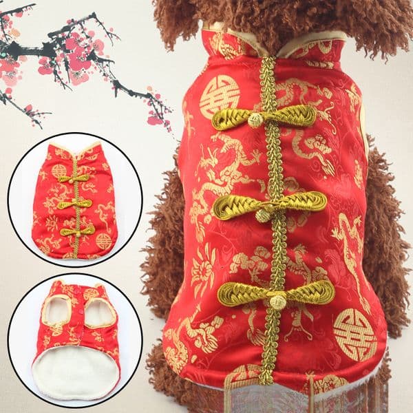 2026 New New Pet Tang cologne Suit Year Shirt Fleece Festive Dragon Vest perfume Cat Dog Apparel Teddy Bichon Cotton Coat Free Shipping 1011