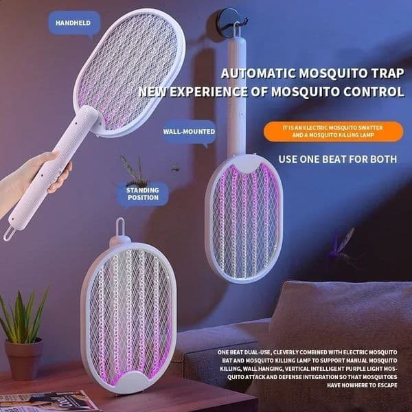 Foldable electric mosquito killer fly trap USB charging with UV lamp 3000V 250425