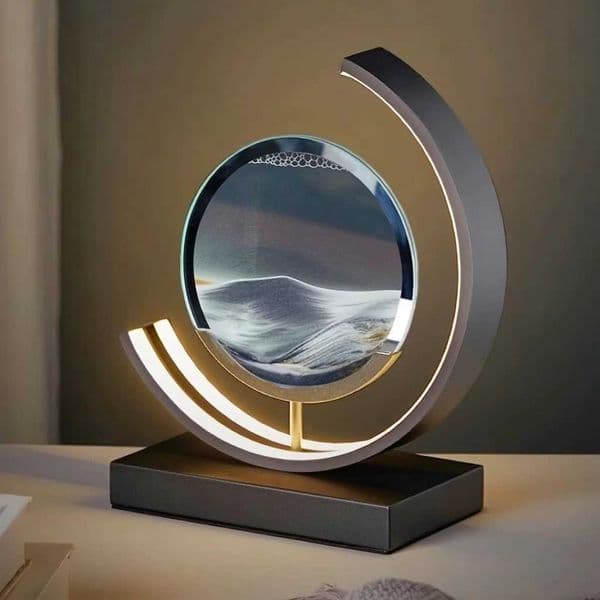Modern Geometric Sand Art Desk Lamp - Adjustable Brightness USB Powered No Battery Needed Ideal for Bedroom Office DecorM251125