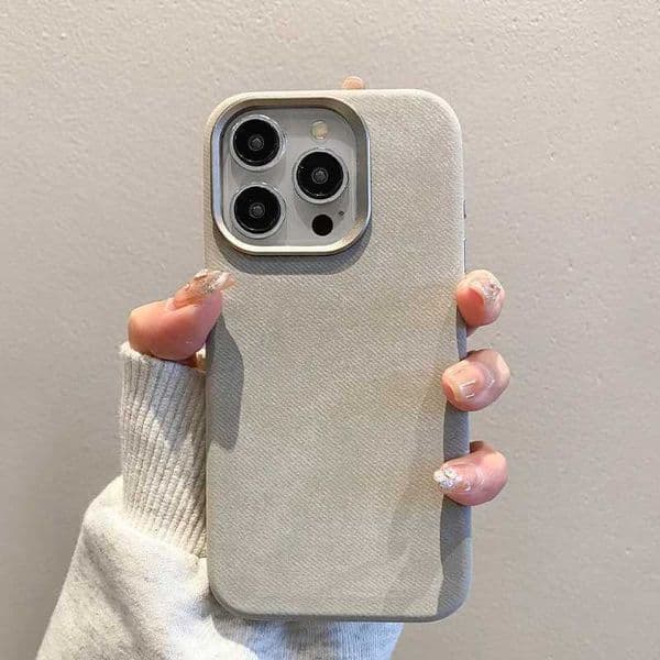 Flannel Phone Case for iPhone 16 Pro Max 15 15Pro Matte Wireless Charging Back Cover Microfiber Pattern Protective ShellM251125