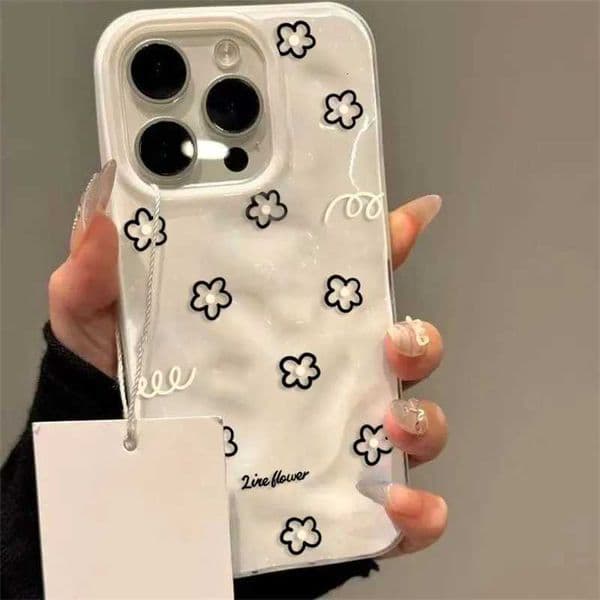 Romantic Retro Bow Know Case Compatible for IPhone 13 11 12 15 14 16 Pro Max 16 14 15 Plus Glossy Wave Ruffle Water Soft CoverM251125