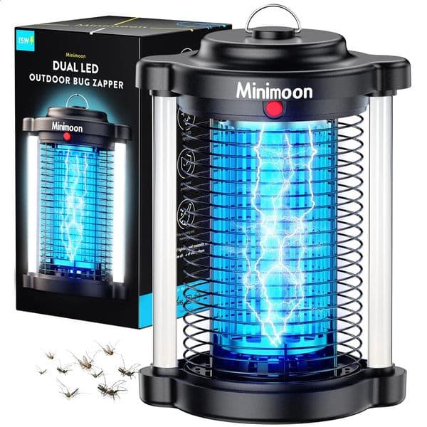 Minimoon Bug Zapper outdoor mosquito killer with dual LED lights 4200V 15W electric IPX4 250425