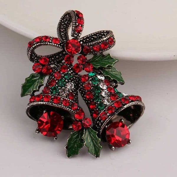 Christmas Suit Brooch Pin Vintage Bells Creative Gift Bows Premium Corsage Christmas Brooches Snow Flower Pin Fashion Jewelry Z251125