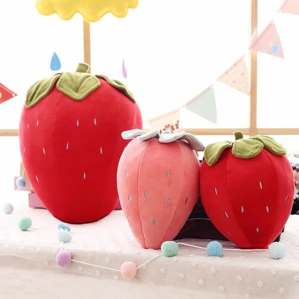 Creative Plush Toy Simulation Strawberry Soft Cotton Cute Fruit Pillow Stuffed Childrens Girl Gift 250425