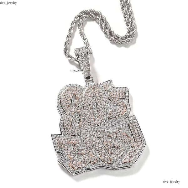 18k Ice out VVS Moissanite Fashion Jewelry IGI 80s Baby Letter 18k Gold GRA Plated Unisex 14k Necklace Two-tone Pendant