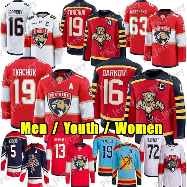 #16 Aleksander Barkov FloridaS Hockey Panthers Jersey #19 Matthew Tkachuk Brad Marchand Reinhart Sam Bennett Forsling Sergei Bobrovsky jerseys