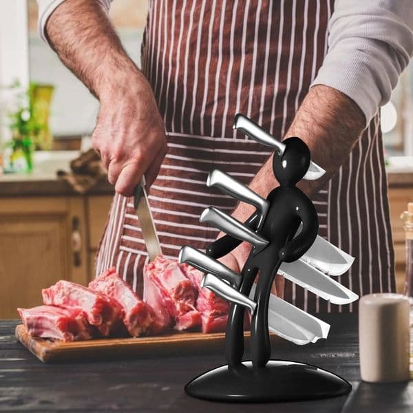 Creative Multifunctional Stainless Steel Humanoid Knife Holder Set Storage Rack For Kitchen Without Knife 251126