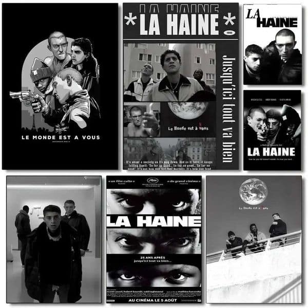 La Haine 1995 Movies Prints The Hate Vintage Poster French Crime Drama Film Poster Self-adhesive Art Waterproof Paper Sticker Y251126