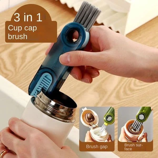 3in1 bottle gap cleaning brush multifunctional cup water tool mini silicone Ushaped 250425