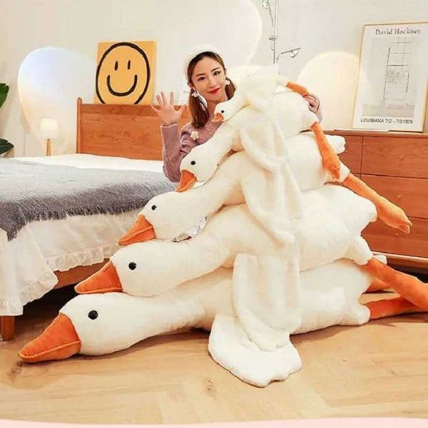 50/130cm Giant Long Plush White Goose Toy Stuffed Lifelike Big Wings Duck Hug Massage Throw Pillow Boyfriend Cushion For GirlT251126