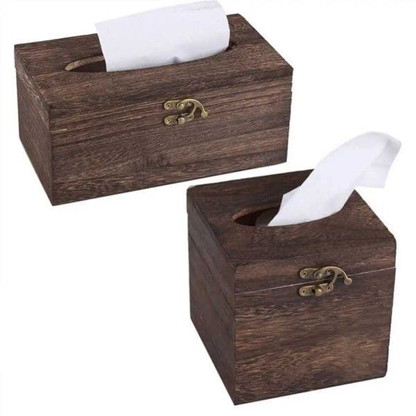 Decoration Wooden Tissue Box Bathroom Toilet Paper Napkin Holder Car Tissue Paper Dispenser Case Face Paper Container Home Y251126