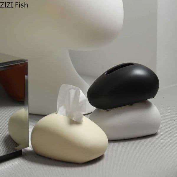 Simple Ceramic Tissue Box Desktop Decoration Creative Tissue Storage Box Modern Napkin Tissue Holder Home Decoration Accessories Y251126