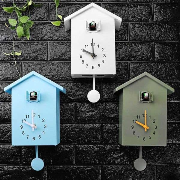 Plastic Cuckoo Clock Cuckoo Wall Clock Natural Bird Voices Or Cuckoo Call Design Clock Pendulum Bird House Wall Art Home C251126