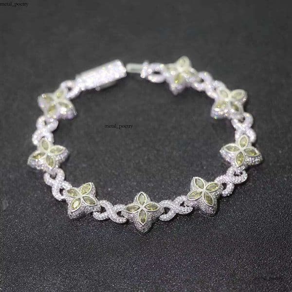 Factory Supply Custom Stock Men's Hiphop Boutique Jewelry Flower 925 Sterling Silver HipHop Women's VVS Moissanite Chain Necklace CZ