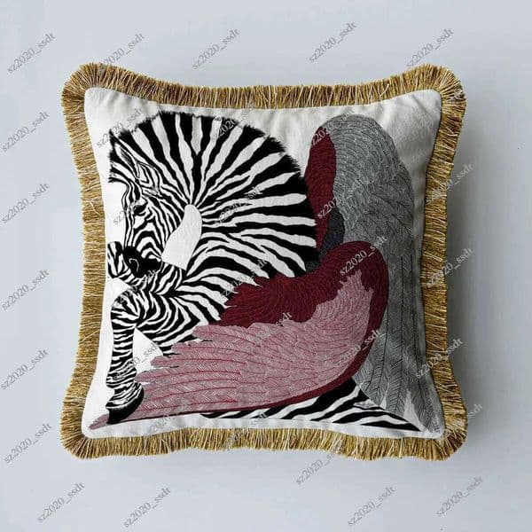 Luxury velvet fabric American luxury tassel home sofa pillowcase pillowcase no core living room sofa decoration pillow car waist pad