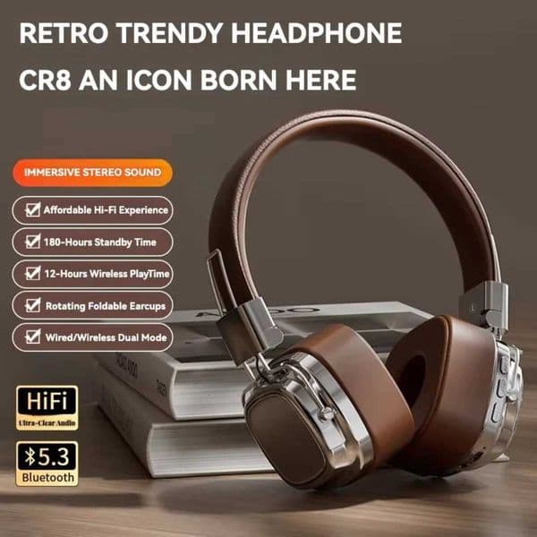 2025 New Retro On Ear Headphones Wireless Headsets DJ Stereo Sounds 53 Foldable Headset Gamer ChoiceM251126