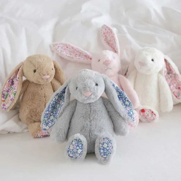 Game And Bonnie Floral Ears Rabbit Plush Toy Soft Stuffed Bunny Doll Kaii Decor Sofa stuff Cushion Kids Birthday Gift Z260131