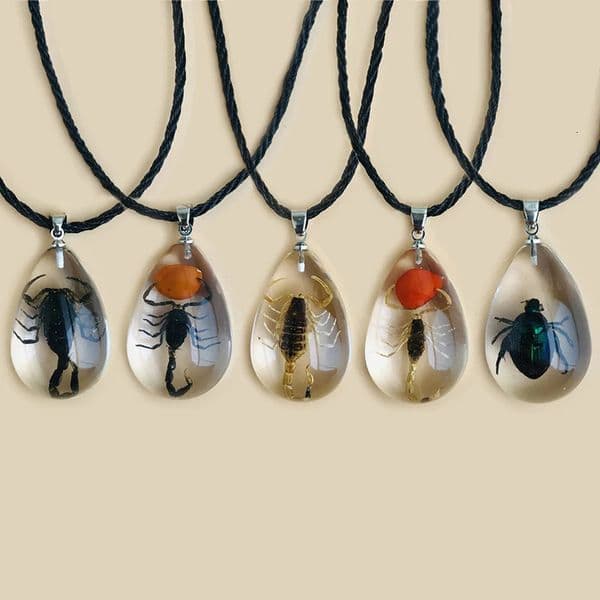 Gothic Resin Scorpion Pendant Necklace For Women Fashion Insect Specimen Vintage Aesthetic Jewelry 251125