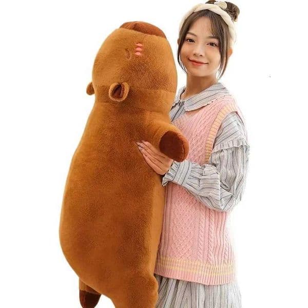 Kawaii Capybara Long Sleep Pillow Stuffed Capibara Plushie Cute Fluffy Doll Soft Sofa Cushion Nap Sleeping Toys for Home BedT251126